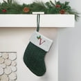 thumbnail image 2 of Edgergery Green 26 Letter Embroidered Knitted Christmas Stockings,7.8 Inches Mini Green Knitted Stocking with White Cuff Decorations,Fireplace Hanging Stockings for Xmas Party Decor, 2 of 5