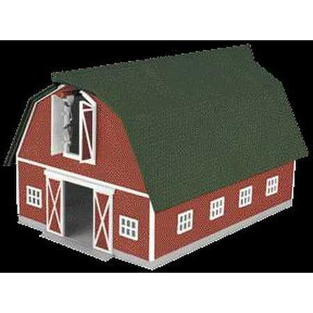 Mth 30 90407 O Scale Red Barn W Green Roof Walmart Com