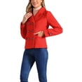 thumbnail image 4 of Abrigo de doble botonadura con solapa de pico para mujer INSPIRE CHIC, invierno, lana, XS, rojo, 4 of 6
