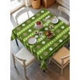 thumbnail image 2 of Saint Patrick's Day Suqare Tablecloth - 54 x 54 Inch, Green Rainbow Lucky Clovers Striped Waterproof & StainResistant Tablecloth, Washable Oil-proof Table Cover for Dining/Party/Wedding/Buffet, 2 of 9