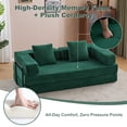 thumbnail image 2 of VISWILD Convertible Floor Sofa Bed, Floor Couch with Armrests and Pillow Backrest, Corduroy, for Apartments, Living Room, Green, 2 of 10
