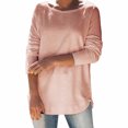 thumbnail image 2 of Plus Size Shirts for Women Casual Long Sleeve Crew Neck Solid Color Lounge Tops Clearance,S-3XL, 2 of 9