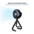 thumbnail image 5 of Comfort Zone 4” Tri-Pod Stroller Fan, 3-Speed, Rechargeable, Flexible, Mini, Portable, 2-3 Hour Charge Time, Secure Hold, Black, 5 of 8