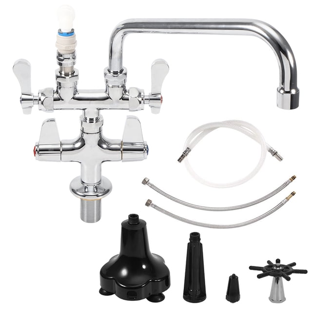 Accesorios comerciales para lavadora de enjuague de tazas con grifo de agua de doble temperatura para Bar cafetería