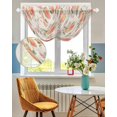 thumbnail image 3 of Peach Sheer Waterfall Valance Curtains for Window, Spring Floral Green Leaf Botanical Pink Fruit Rustic Rod Pocket Sheer Topper Swag Curtains for Living Room, Kitchen 38.5"W x 47.2"L, 2 Panels, 3 of 7