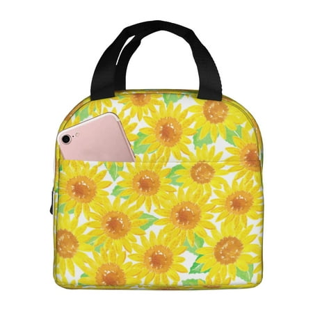 Insulated Lunch Bag for Women Men - Sunflowers2 Leakproof Cooler Lunch Box for Women Men  Lunch Tote Bags for Work School Picnic Travel
