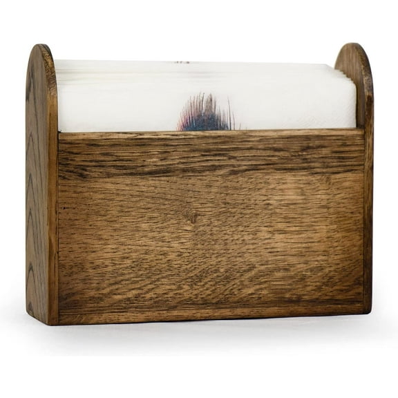 CONSDAN Napkin Holder, Wood Napkin Holder for Table, Solid Oak