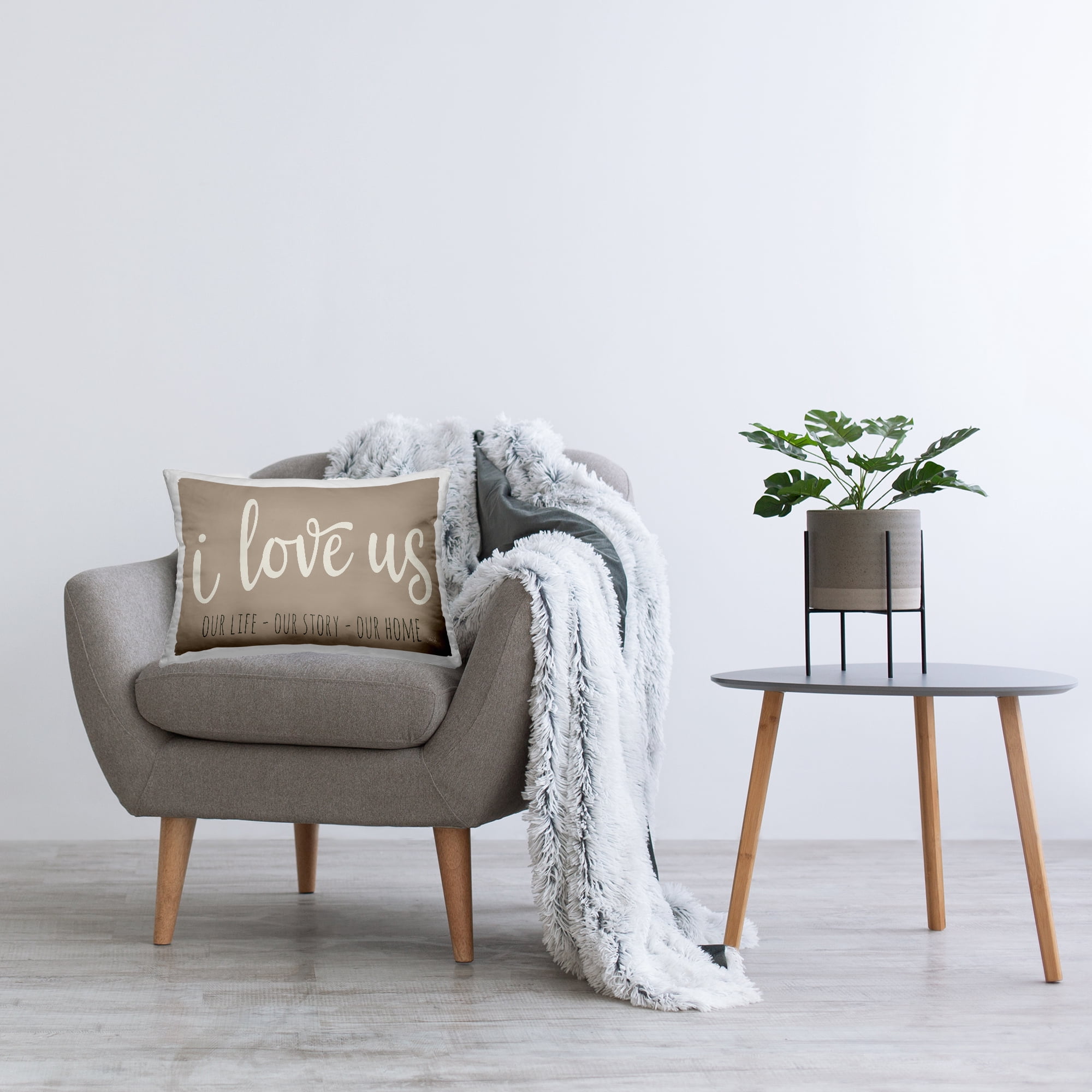 Stupell Industries I Love Us Phrase Decorative Printed Throw Pillow, 14 x 20