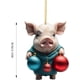thumbnail image 3 of XWSHYW Adornos Colgantes Colgante Navideño de Acrílico con Forma de Cerdo y Coche Plano para Árbol de Navidad., 3 of 3