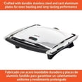 thumbnail image 6 of 12"x10" Ceramic Nonstick Panini Press, Stainless Steel and Cast Aluminum Plates, Swivel Top Plate, 1400W, 6 of 6