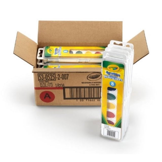 Juego de 12 acuarelas lavables Crayola 8 colores para niños