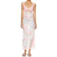 thumbnail image 1 of Robe Longue Femme à Imprimé Floral en Dentelle Patchwork Y2K Transparente à Bretelles Découpes Moulante Robe de Soirée Sans Manches Dos Nu, 1 of 10