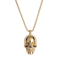 thumbnail image 3 of Collar Hombre Calavera LUCKMAN Troy Acero Inoxidable Dorado UNITALLA, 3 of 6