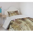 thumbnail image 4 of Ambesonne Rustic Quilted Bedspread Set 2 Pcs, Blooming Spring Flowers, Twin Size, Pink Brown, 4 of 6