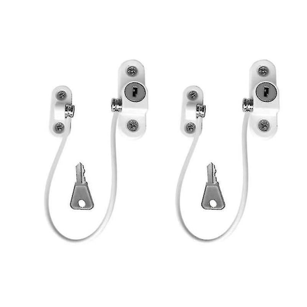 Cerradura de seguridad para ventana de 2 piezas, cerradura de seguridad para puerta de ventana con llave para niño bebé, cable antirrobo para puerta corredera, limitador de ventana de acero inoxi