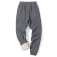 thumbnail image 3 of Men's Thermal Fleece Jogger Pants Sherpa Lined Sweatpants Winter Warm Thick Workout Running Track Pants Casual Comfy, 3 of 7