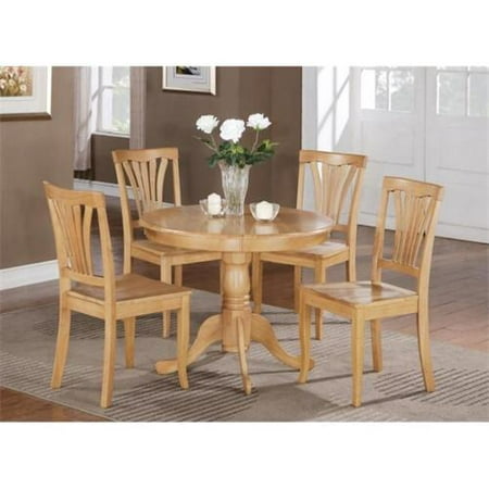Old World Furniture Imports Wooden Imports Furniture BT3-OAK-W 3 PC Bristol Round Kitchen 36 in. Table and 2 Chairs with Wood seat in Oak Finish ()