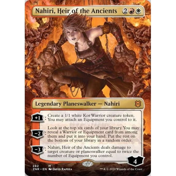 MtG Zendikar Rising Mythic Rare Nahiri, Heir of the Ancients (FOIL Borderless) #282