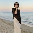 thumbnail image 2 of Awwp Mesh Poncho Womens Poncho Sheer Knit Poncho Shrug Lightweight Cover up One Size Fits Lightweight Summer Pullover Sweater Black One Size, 2 of 7