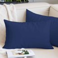 thumbnail image 2 of Navy Blue Pure Color Throw Pillow Covers, Aesthetics Contemporary Luxury Soft Breathable Pillow Cases with Invisible Zipper for Sleeping, King Size Pillowcases for Couch Bed Sofa Chair 20x36 Inches, 2 of 9