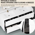 thumbnail image 6 of 72" Freestanding Vanity with 2 Sinks | Four Drawers for Bathroom Storage | Glossy White Finish, Attractive Appearance | Soft-Close Hinges for Quiet Closure, 6 of 7