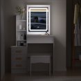 thumbnail image 5 of Thehsnt LED Vanity Desk with Sliding Mirror - Makeup Dressing Table with Hidden Storage & Drawers, 5 of 10