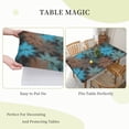 thumbnail image 6 of YFYANG 5FT Rectangular Table Cloth, Waterproof Polyester Vintage Blue Floral Texture Table Cover, Indoor Outdoor Decorative Tablecloths with Elastic Edge, 6 of 8