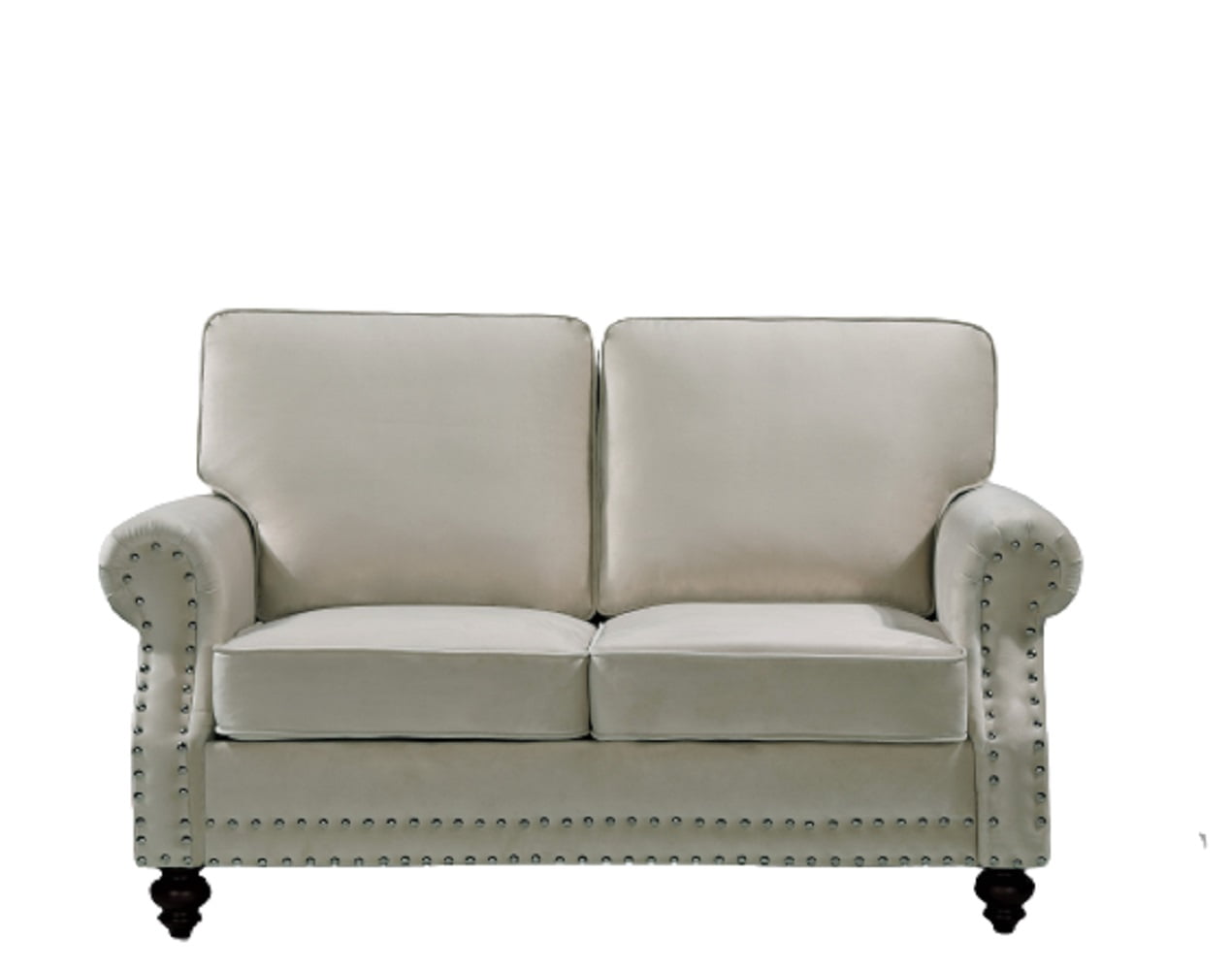 Uspridefurniture Feingold 61.4'' Velvet Rolled Arm Loveseat,Beige
