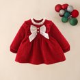 thumbnail image 2 of Zwiiyzr 8M-4T Infant Baby Girls Corduroy Tutu Dress Kids Long Sleeve Bow Knot Ruffled Dress Toddler Birthday Party A-Line Princess Gown Red, 2 of 7