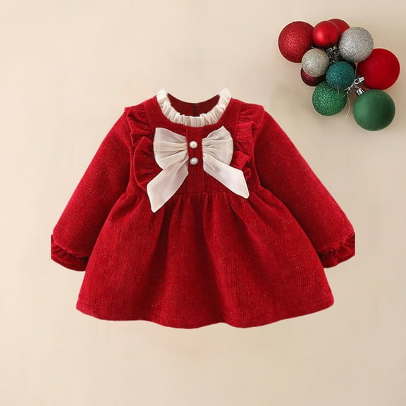 piuwrlz Kid Girls Unibody Princess Dress Bow Knot Skirts One Piece Skirt Set Red Size 4Y