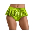 thumbnail image 1 of Miaeowve Womens Shiny Metallic Mini Skirt Pleated Hem Disco Hot Pants For Rave Party Night Club Green L, 1 of 5