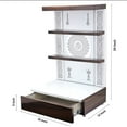 thumbnail image 3 of Pooja Mandir Wooden Textured Temple | Mandir With Drawer Cabinets | Mandir With LED Lights | Temple Puja Mandir For Hone And Office|Mandap, 3 of 4