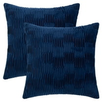 Unique Bargains Boho Style Solid Throw Pillow Covers Set of 2 for Living Room Navy Blue