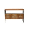 thumbnail image 2 of SAFAVIEH Joshua Industry Rustic Console w/ 3 Drawers, Antique Pewter/Dark Walnut, 2 of 5