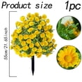thumbnail image 3 of QAZbgdl Artificial Daisy & Lavender Ground Flowers | Outdoor Decorative Potted Fake Chrysanthemum Bouquet | Yellow Plastic | 55cm Tall | 1-Pack, 3 of 9