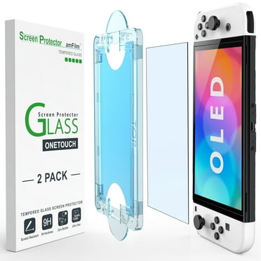 (2pack) amFilm Nintendo Switch OLED OneTouch Tempered Glass Screen Protector (2021)