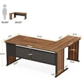 thumbnail image 2 of Tribesigns 63" L-Shaped Computer Desk, Modern Wooden Executive Desk for Home Office, Walnut, 2 of 7