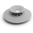 thumbnail image 1 of Flex Drain Stop. Bath and shower drain, with hair catcher function, gray color.（, 1 of 5