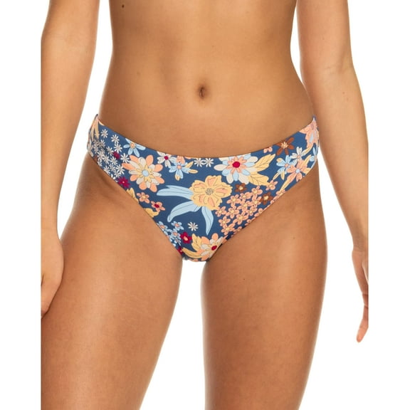 Roxy Beach Classics Hipster Bikini Bottoms Bijou Blue New Tropic Flat XL