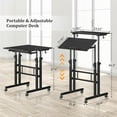 thumbnail image 2 of Small Standing Desk with Wheels, Mobile Stand Up Desk, Portable Standing Table on Wheels for Walking Pad, Rolling Computer Desk Adjustable Height, Tall Table, 2 of 5