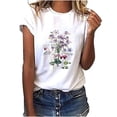 thumbnail image 1 of T-shirts pour Femmes Mode Mode pour Femmes Imprimé de Fleurs Harajuku T-Shirt Ample à Col Rond pour Femme, 1 of 8