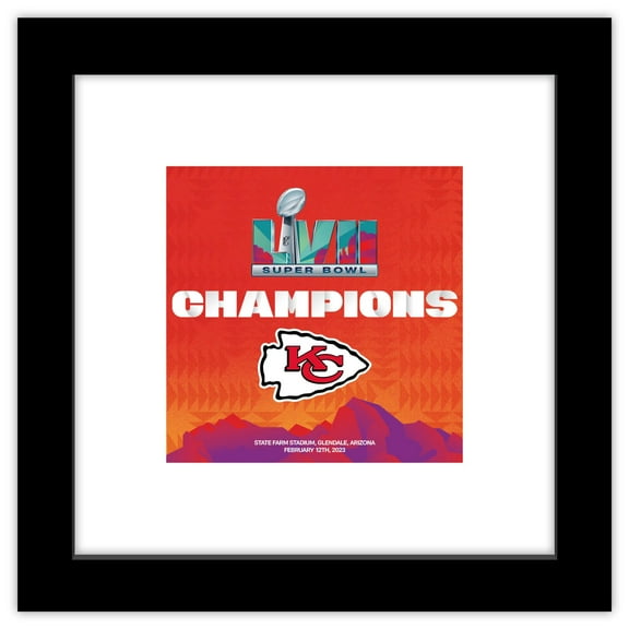 Gallery Pops NFL - Super Bowl LVII Champion Kansas City Chiefs Wall Art, Black Framed Version, 12" x 12"