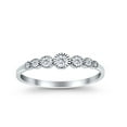thumbnail image 2 of Half Eternity Petite Dainty Wedding Band Ring CZ 925 Sterling Silver Size 11, 2 of 6