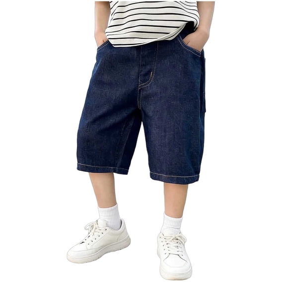 Tranfacy Toddler 3-15 Years Summer Half Pants Denim Outdoor Knee Length Half Pants