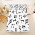 thumbnail image 2 of jejeloiu Cute Bow knots Queen Sheet Sets,Ocean Sealife Starfish Bed Set For Girls Kids 4pcs, 2 of 6