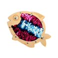 thumbnail image 1 of Piezas de tablero sensorial de juguete de madera DIY para actividades de aprendizaje juguete educativo temprano Pescado rojo Zulema tablero ocupado, 1 of 8