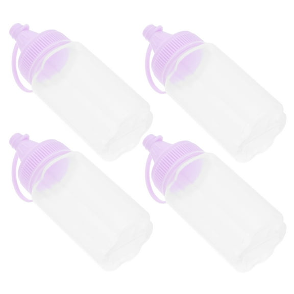 LOLIPPYY Set of 4 Portable Sauce Bottles - Easy Squeeze Condiment Dispensers for Cooking and Serving