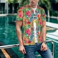 thumbnail image 6 of Lsque Peacock Feathers And Flowers Pattern Mens Polo Golf Shirts Funny Graphics Shorts Sleeve Button Shirts Baseball T-shirt-4X-Large, 6 of 7