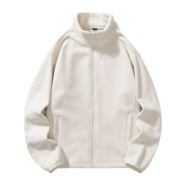 pstuiky camisetas de manga larga para hombre, Chaqueta con capucha y cremallera de cuello alto y manga larga de color liso para hombre top de hombre xxl