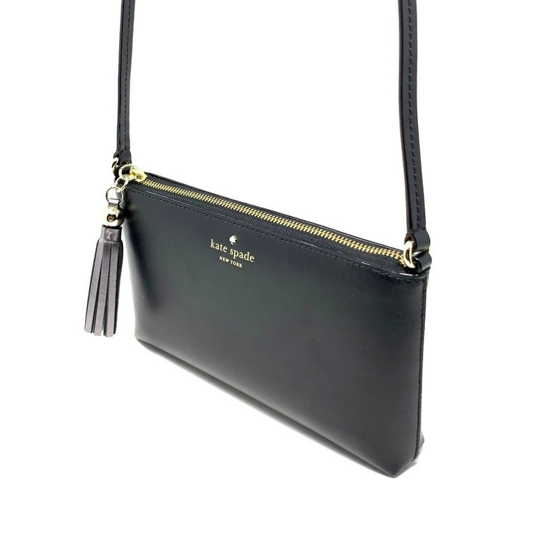 Kate Spade Ivy Street Amy Black Leather Crossbody Bag W Tassel WKRU4856 198 Walmart